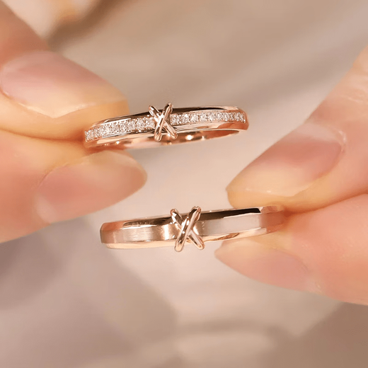 DR platinum couple ring pt950 platinum engagement diamond ring Valentine's Day birthday gift for girlfriend and wife Xingwei Love-pair ring