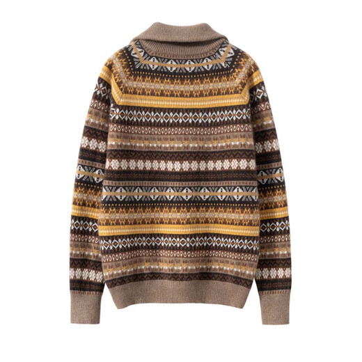 KING DEER cashmere sweater for women 100% cashmere half zipper pullover 2025 autumn and winter new thickened loose warm knitted sweater Medela Brown M