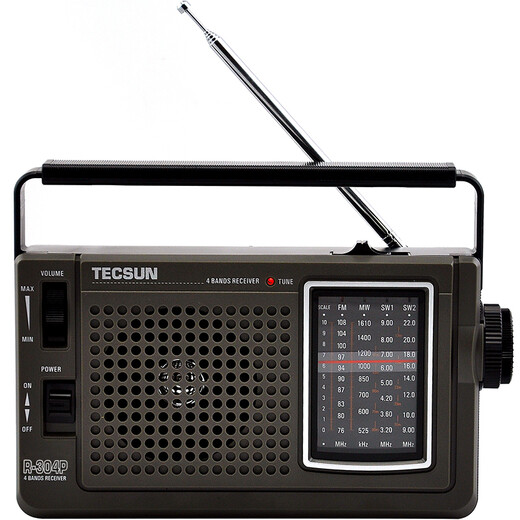 Tecsun R-304P portable pointer radio for the elderly, full-band desktop portable plug-in semiconductor broadcast radio, standard configuration + 2 AA batteries