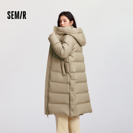 Semir down jacket women's winter long slit hooded 90 down waterproof thick goose down jacket 101724113028