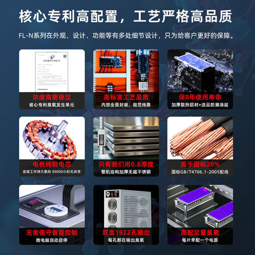 Dekbon ozone generator household car sterilization formaldehyde removal farm deodorization ammonia industrial food factory air disinfection machine 5g ozone 50