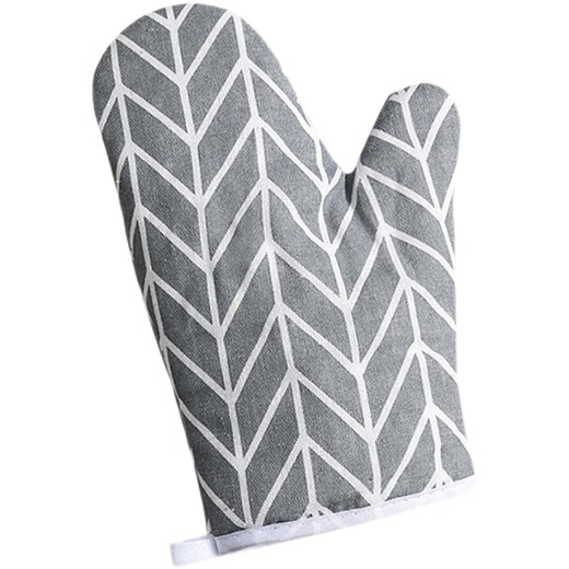 Chuangjingxin selects oven gloves, German quality kitchen thickened thermal insulation anti-slip gloves tools, high temperature resistant and anti-scalding household oven micro white plaid 2 pieces