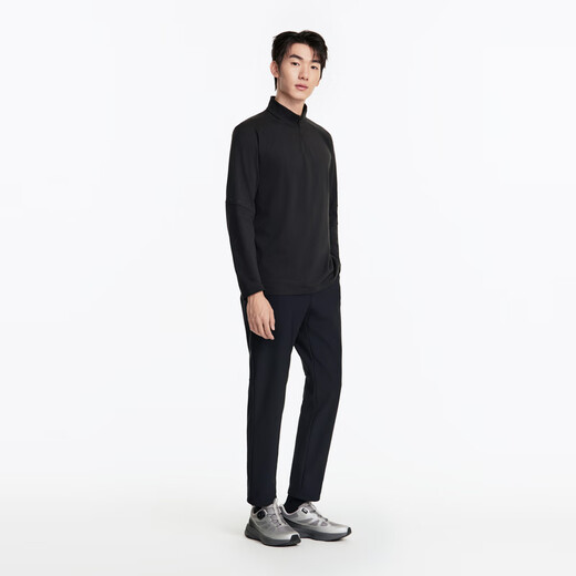 JOEONE Shopping mall same model, thermal storage and warmth, long-sleeved T-shirt for men, autumn and winter stretchy comfortable inner top, slim fit+black+JT1D57627 L 175/96A(50)