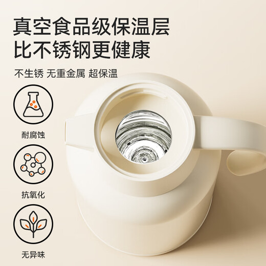 Jingdong-made thermos kettle household large-capacity thermos kettle glass liner double-layer thermos kettle dormitory office 1.6L