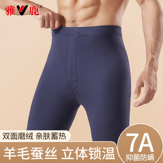 Yalu wool silk patch knee pads warm pants for men men's autumn trousers men's plus thin velvet large size cotton wool trousers leggings
