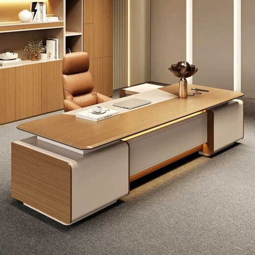 Light luxury desk boss table simple modern executive desk light luxury president manager office desk and chair combination 1.6m boss table