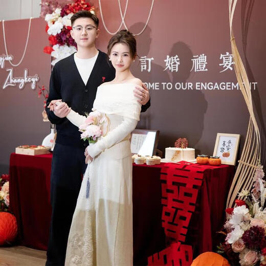 Vnxifm2025 new registration and certificate engagement dress one-shoulder sweater skirt elegant and decent two-piece set top-skirt L