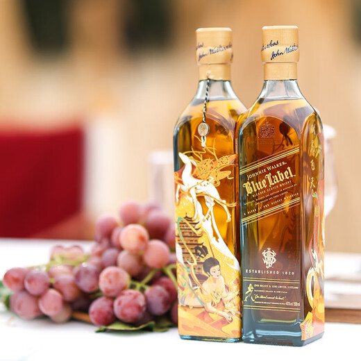 尊尼获加（JOHNNIE WALKER）蓝方蓝牌 敦煌飞天系列一鹿向前 独家定制礼盒 威士忌 洋酒 500ml