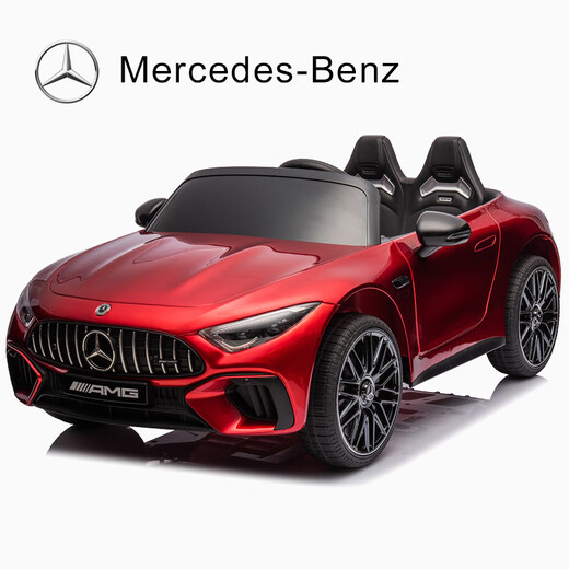 KHOR LO Mercedes-Benz AMG SL63 children's electric car four-wheel remote control car four-wheel drive large toy car children's sports car SL63 paint wine red four-wheel drive + remote control + Bluetooth + 12V12 four-wheel drive