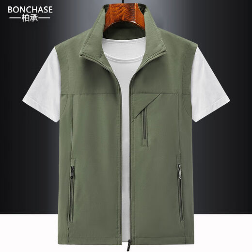 Multi-pocket vest men's outdoor thin fishing loose custom vest work clothes for middle-aged and elderly people in autumn, autumn, dark blue M