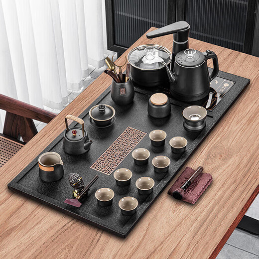 Yuanhe tea set set for home living room complete set of high-end fully automatic water supply integrated tea making table tea tray kettle