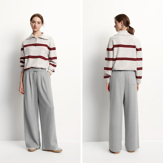 Pantalones casuales semir para mujeres en invierno imitación plisada plisada pantalones de pierna ancha caída 2025 Nuevo versátil pantalones de arroz glutinoso