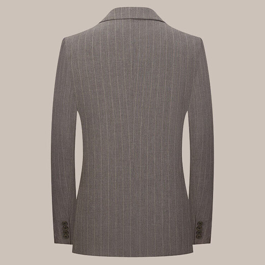 SEVEN 7 Seven Men's Light Business Suit Three-piece Korean Style Slim Groom's Suit Khaki 2XL 185