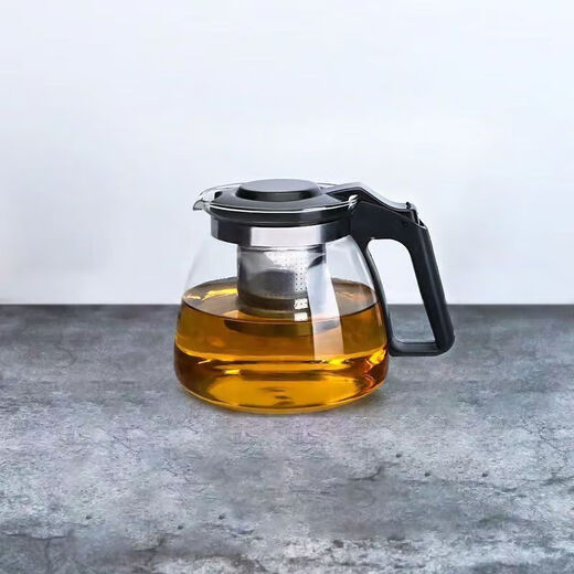 Runhuanian Selected Fashion Teapot Special Thickened Glass Stainless Steel High Temperature Resistant Filtration Large Capacity Tea Bar Machine Set Single Pot 900ml