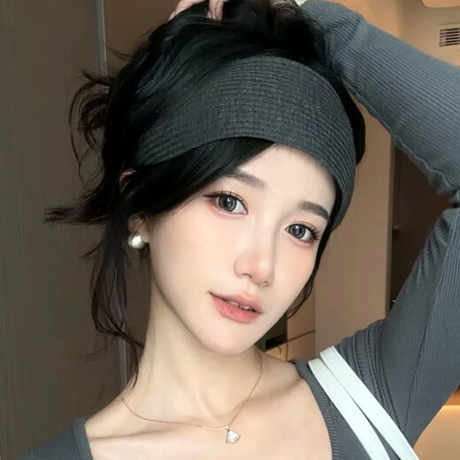 Banzheni hairband autumn and winter knitted wide-brimmed hairpin high skull top face small headband hair accessories temperament headwear sports hairband headband