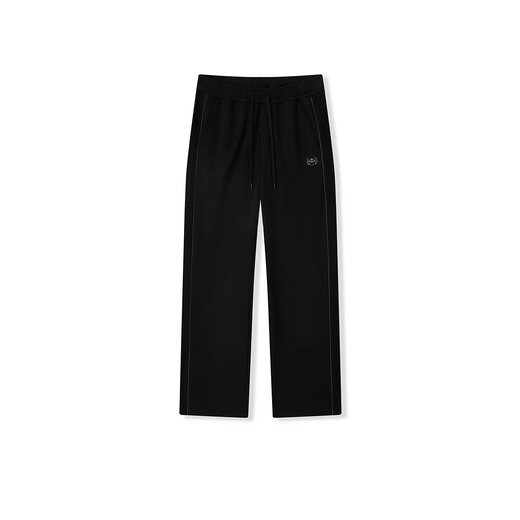 Semir Plum Blossom Series Casual Pants Men's Winter Velvet Loose Straight Pants Retro Sports Style Couple's Trendy Knitted Pants Black Tone 00399 L