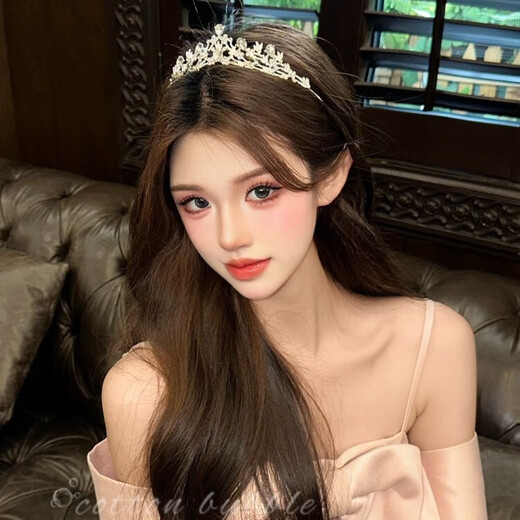 NIANFIN Xu Yan's same style crystal princess crown headpiece birthday rhinestone crown headband high-end headband bridal hair accessories
