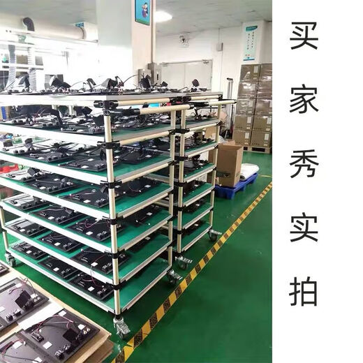 Runhuanian anti-static turnover vehicle material rack workshop mobile wire bar tool cart multi-layer lean tube workbench small trolley 1000*600*1000*3 layers long