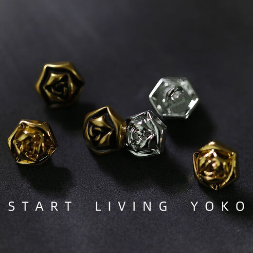 Ye Yu retro metal rose flower decorated button shirt button shirt sweater cardigan small button pearl cufflinks six-sided rose bronze 1 piece