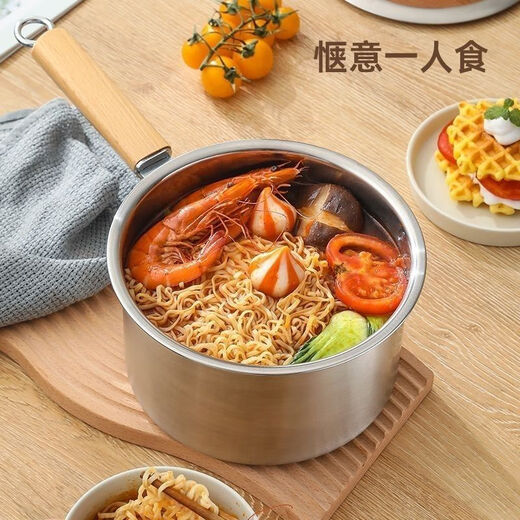 Lanqiou uncoated high-temperature resistant 316 stainless steel all-purpose fryer | splash-proof cooking, multi-purpose, rust-free | household fryer + frying pan + lid 1 inch