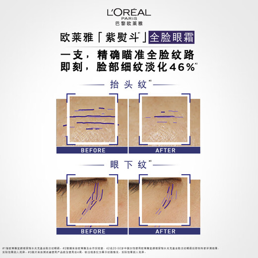 L'Oreal Purple Iron Eye Cream 50ml Bosein full face lightening fine lines anti-wrinkle skin care product birthday gift