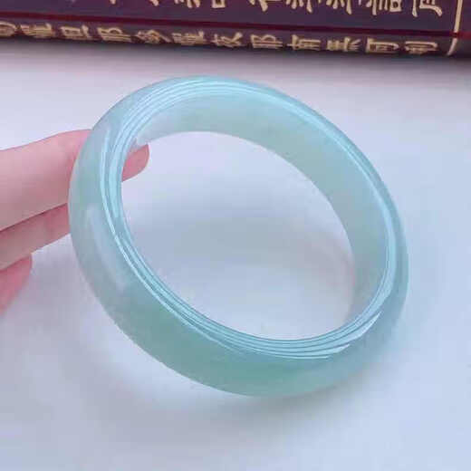 FALRIA Fa Laier ice jade bracelet Burmese ice waxy light green floating green oil green floating flower jade bracelet full circle high ice authentic jade bracelet 59mm
