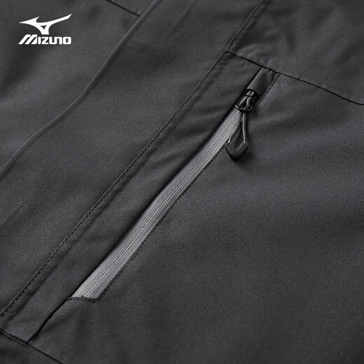 Mizuno Outdoor Jacket Men's Three-in-One Jacket Breathable Windproof Detachable Couple's Mountaineering Jacket Phantom Black L