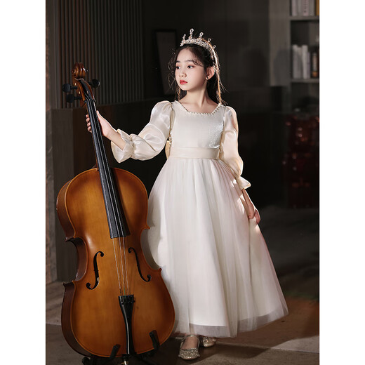 Hanquan children's birthday dress light luxury niche high-end host piano performance dress flower girl wedding little girl princess dress