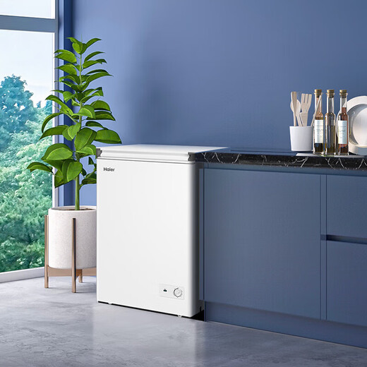 Haier Freezer Home Small Freezer No Need for Frequent Defrosting Ultra-Low Temperature Quick Freezing - 40 Degrees New Level Energy Efficiency Deep Freezing Quick Freezing Full Refrigeration Conversion Dual-Purpose Single Temperature Freezer Refrigerator 100 liters Automatic Defrost - 30 Degrees Below