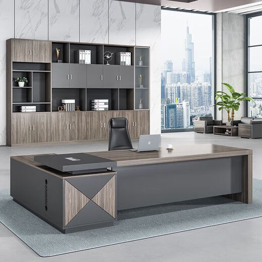 Desk boss desk and chair combination simple modern executive president desk manager desk single executive desk office furniture 1.6*0.8 single cabinet