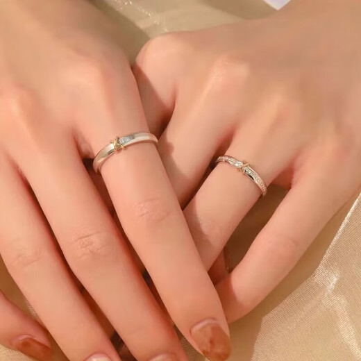 DR platinum couple ring pt950 platinum engagement diamond ring Valentine's Day birthday gift for girlfriend and wife Xingwei Love-pair ring