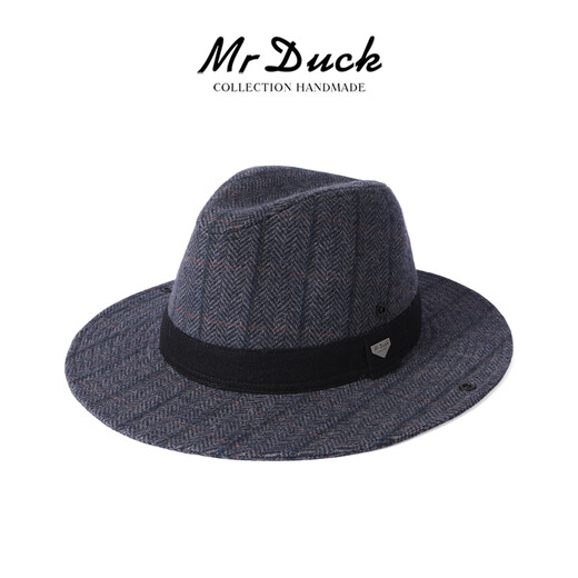 Mr DUCK Autumn and Winter American Western Cowboy Hat Men's and Women's High-end Wool Wool Outdoor Hiking Hat Hiking Warm Sun Hat Danish Brown Gray (Wool Wool) L Suitable for 58-61cm head circumference