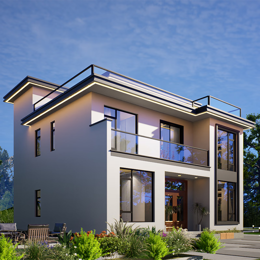 Ren Yuanshu Internet celebrity villa design drawings two-story simple modern style new rural self-built house construction renderings customized design (deposit consultation)