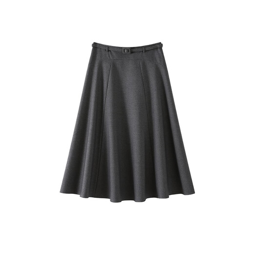 OSA [jupe parapluie de Hepburn] Jupe grise épissée française pour femmes 2025 Nouvelle jupe mid-longueur en ligne A-Line M gris foncé M