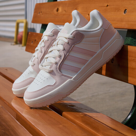 Adidas ENTRAP American campus style sports sneakers boyish retro basketball shoes for men and women Adidas white/pink 42.5