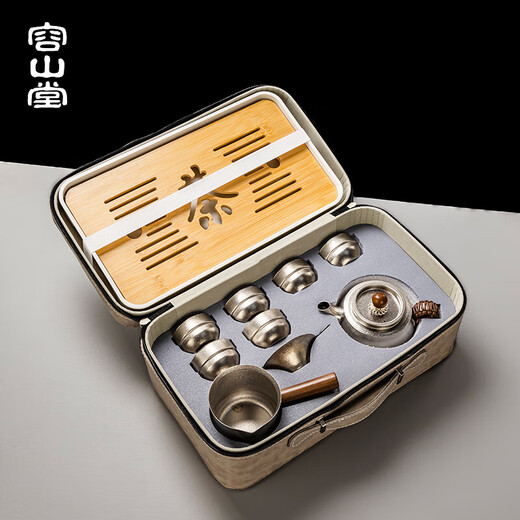 Jiaqi pure titanium tea set complete set outdoor teapot tea making set office gift portable tea set complete set tea making set