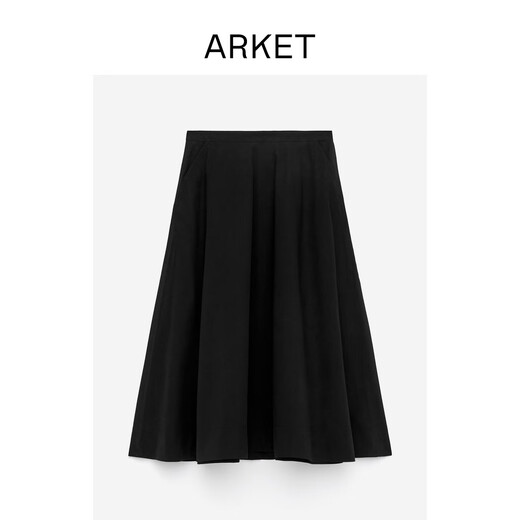 
ARKET Women's Clothing Cotton Zipper Umbrella Skirt Skirt Black Fall New Style 1293868001 Black M 165/72A 38
