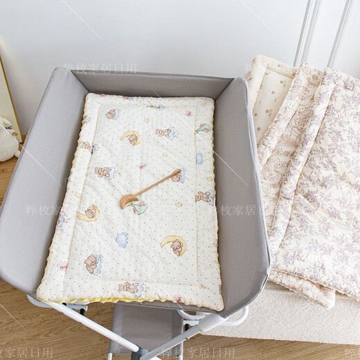 Jiaojing Diaper Table Mat Baby Diaper Table Cotton Pad Nursing Table Cotton Pad Newborn Mattress Cotton Diaper Table Accessories Baby Changing Clothes Orange Bear/Three-layer Structure Thickened and Warm 35*75 Manual measurement may cause errors
