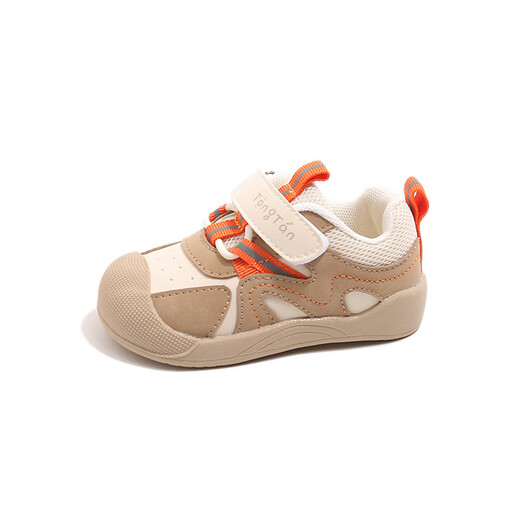 Tyrannis Yangma recommends new autumn toddler shoes for boys, September and October - 4-year-old girls, infants and toddlers, non-slip soft brown - stitching color - leather surface 12 cm inner length