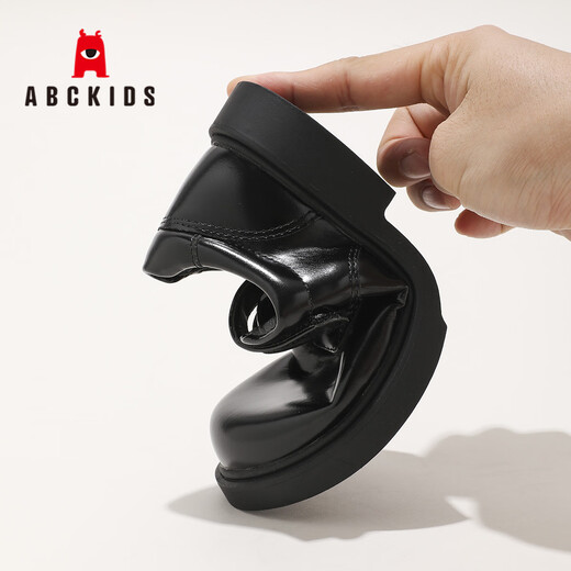 ABC KIDS男女童皮鞋秋季新款学生校园男孩儿童英伦风演出鞋3664PY黑色28