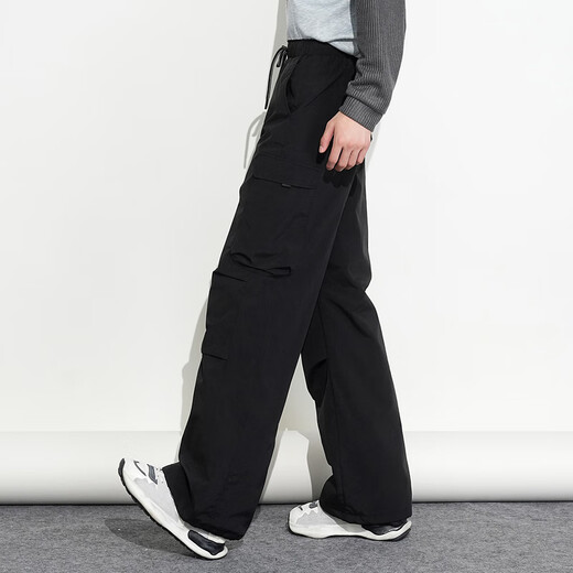 Flying in the Snow 2025 Winter New Workwear Down Pants for Men and Women Couples Outdoor Casual Charge Warm Paratrooper Pants Versatile Black|8056 M 165/72A