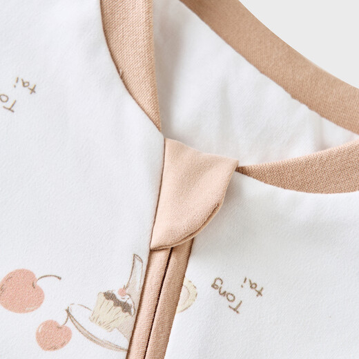 Tongtai (TONGTAI) baby sleeping bag pure cotton constant temperature baby double-layer long-sleeved one-piece pajamas for boys and girls anti-jumping and kicking quilt brown M