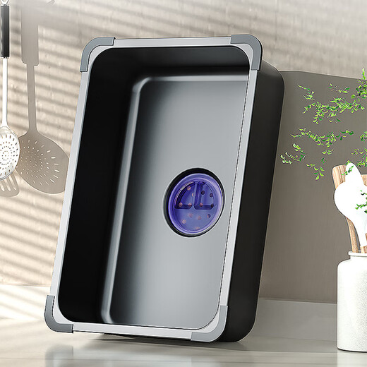 Jingji basin in the basin wash basin stainless steel basin sink mother basin nano table basin drain basin set basin storage basin cooking basin upgraded full edge nano black 425*250*100mm basin in the basin