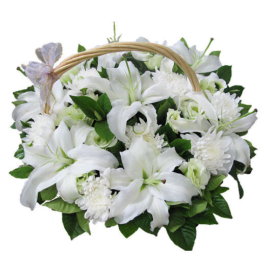 Worship bouquet Qingming Festival grave sweeping flowers chrysanthemum funeral memorial Qingming Festival small flower basket flowers express Beijing navy blue