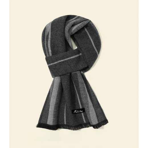 MULINSEN Cotton Plaid Scarf Men's Autumn and Winter Gift Box Dad Autumn and Winter Warm Scarf Brown