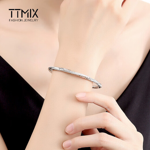 TTMIX women's platinum bracelet pt950 platinum bracelet frosted platinum bracelet birthday gift for girlfriend 55mm weight 22.72g width 4.0mm