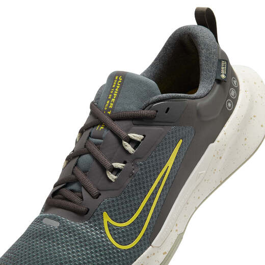 Nike men's outdoor professional running shoes spring NIKE JUNIPER TRAIL 2 GORE-TEX HM9734 200 medium gray/yellow/desert khaki/phantom gray 40.5