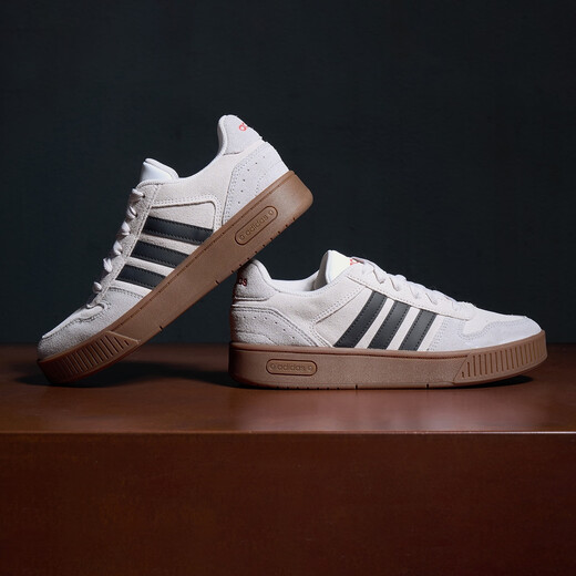 
adidas small serrated D-PAD CLASSIC casual beautiful high style retro basketball shoes adidas light gray/black/light scarlet 38