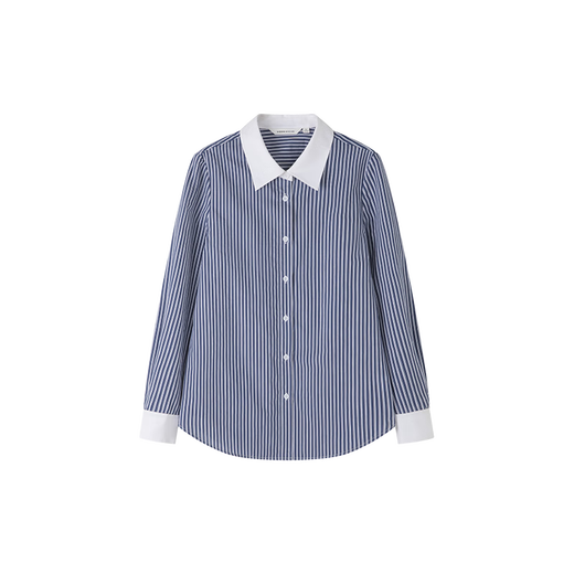 Mohan Yimei blogger's same style Mohan Yimei women's shirt top 2025 autumn new small shirt striped lapel shirt