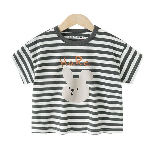 RightEuro (RightEuro) boy short-sleeved T-shirt summer clothes children's clothing children's baby boy children's half-sleeved top summer thin clothes U15839 beige 90 cm